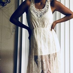 Crocheted Lace Sleeveless Maxi Dress
